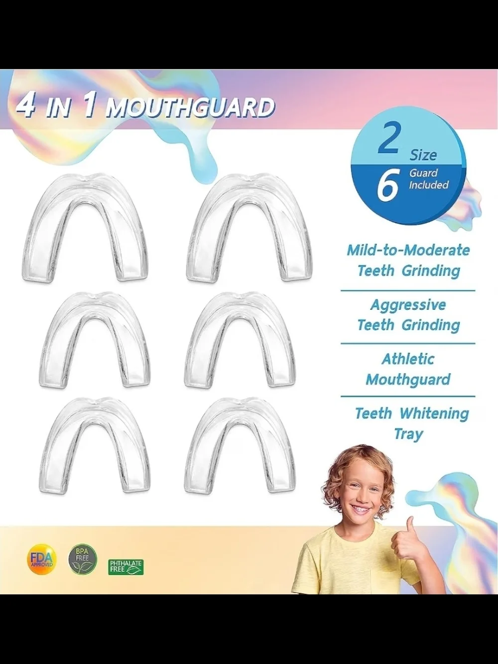Mouth Guard for Grinding Teeth at Night - 2 Models for Child